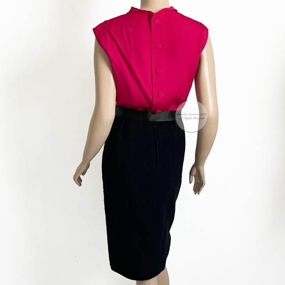 Vintage Adele Simpson Dress Suit Boucle/Silk 50s - Picture 14 of 15